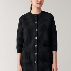 COS LIGHT TEXTURED BLACK CARDIGAN